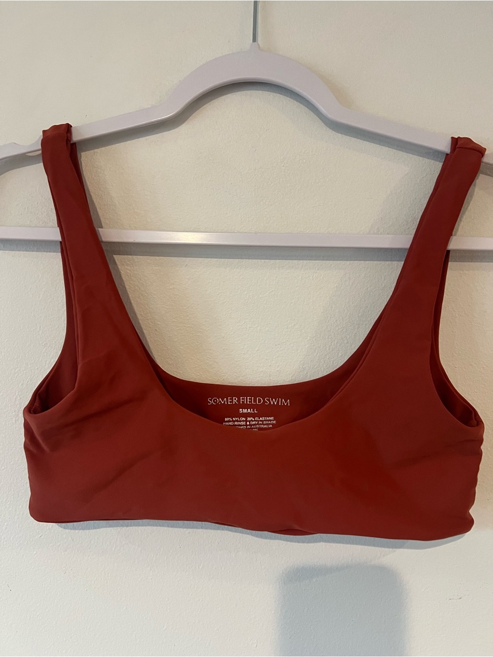Somerfield Red Scoop Bikini Top Women’s Small S Beach Swim Swimming